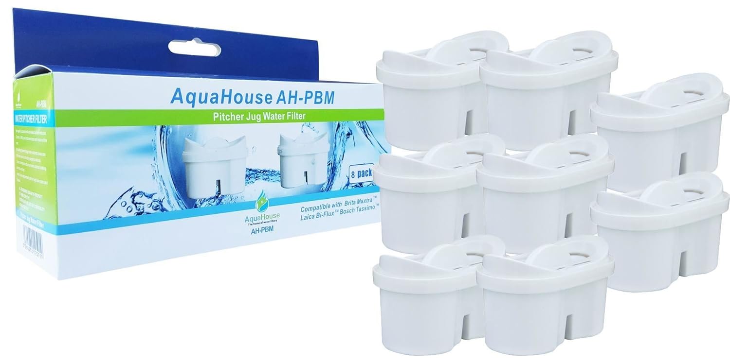 8 Pack Aquahouse Water Filter Cartridges Compatible With Maxtra