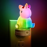 L LOHAS LED Plug-in Night Light for Kids, Cute Color Changing Night Light | Dusk to Dawn Sensor, Christmas, Birthday Gift Nightlight for Girls &amp; Kids, Room Decor, Bedroom, Hallway