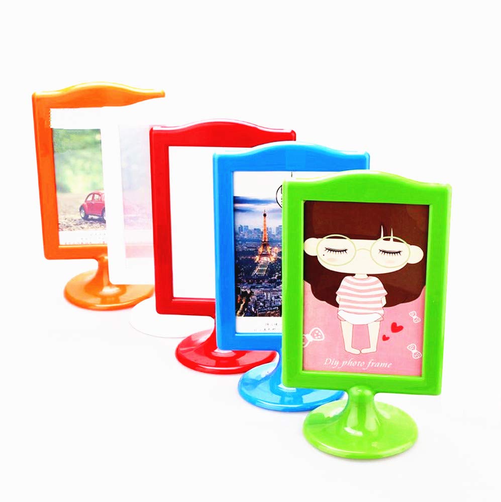 Double Sided Vertical Photo Frame Each Frame Holds 4x6 inch 2 Pictures, Pack of 10 (5 Colors)