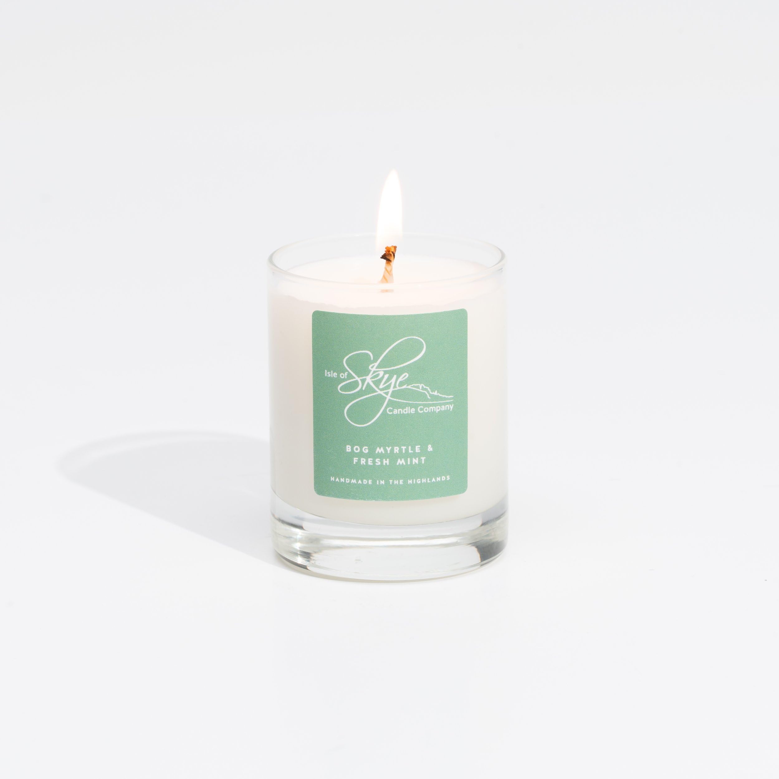 Isle of Skye Candle Company Bog Myrtle and Fresh Mint Scented | Natural Soy Wax Candle | Handmade in Scotland | Premium Scented Candle | Adorable Tartan Packaging | 20 Hours Burn Time