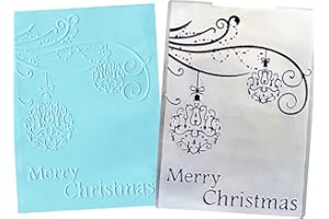 Hying 3-D Textured Impressions Background Embossing Folder, Christmas Ball Pattern Plastic Embossing Folder Template for Card Making Scrapbooking Paper Craft Album Stamps DIY Décor