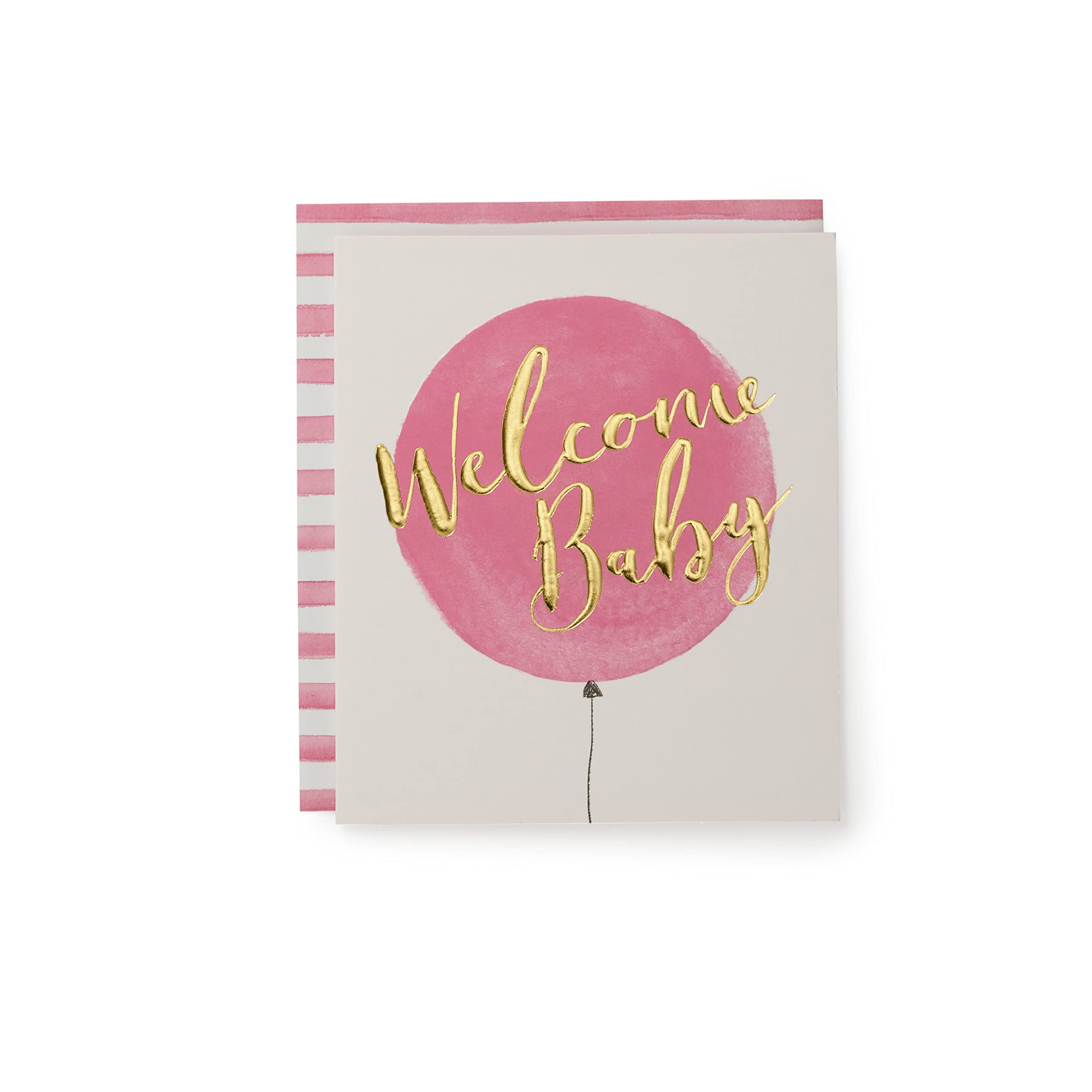 Kindred | Welcome Balloon Baby Girl Card | Newborn Gifts | For New Parents | White & Pink Design | With Envelope | 143 x 165 mm