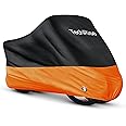 TechRise Bike Cover for 2-3 Bikes, Outdoor Motorbike Covers 220CM Long, 210D Oxford Waterproof Bicycle Cover Anti Wind Dust Rain UV with Lock-holes & Storage Bag for Mountain bikes (Orange-33)