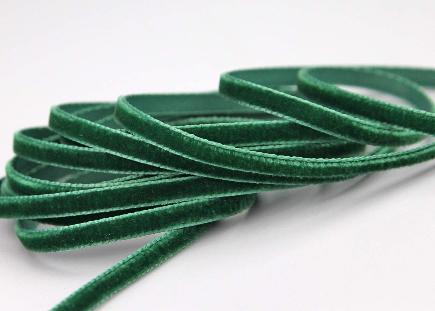 finemark 3 m x 9 mm Velvet Ribbon Dark Green Fir Green (621 Bottle) Decorative Ribbon Velour Green One Side Velvet Ribbon for Sewing Decorating