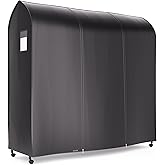 HANGERWORLD 6ft Large Black Clothes Rack Cover with 2 Zippers - Waterproof Nylon, Breathable, Dust Protector for Storage (Garment Rack Cover ONLY)