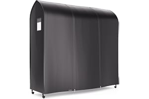 HANGERWORLD 6ft Large Black Clothes Rack Cover with 2 Zippers - Waterproof Nylon, Breathable, Dust Protector for Storage (Garment Rack Cover ONLY)