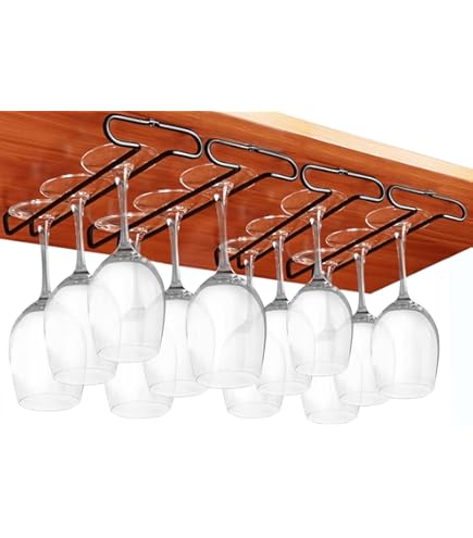 Wine Glass Holder Set Of Under-Cabinet Wine Glass Racks Holds