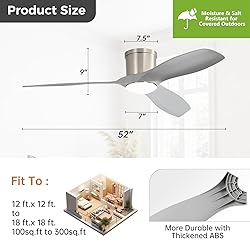 Sofucor 52 Inch Smart Ceiling Fan with