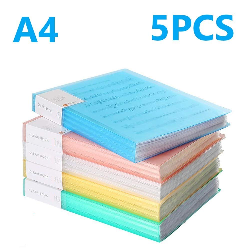 Buy KAHEIGN 5Pcs A4 PP Display Book, 40 Transparent Pockets Solid