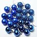 SODIAL(R) Ornament Ball 24Pcs Chic Christmas Baubles Tree Plain Glitter Xmas Ornament Ball Decoration Blue