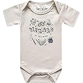Copper Pearl Short Sleeve Bodysuit Baby: Ultra Soft Bodysuits for Newborns, Boys, Girls, and Infants - Stylish, Comfortable, Overlap Shoulders, Premium Knit Fabric - Wizardry, 0-3 Months