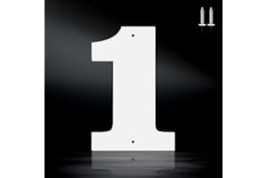 8" House Numbers for Outside Modern Address Sign - Matte White Metal Letters Door Numbers Plaque for Home Street Garden & Off