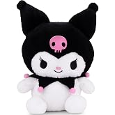 Juju Black Kawaii Plush (12 in) - Cute Stuffed Animal Kawaii Plushies - Peluche Big Stuffed Animals Plushie - Peluches Grandes Cute Plushies - Cool Stuff Plush - Plushy (Black)