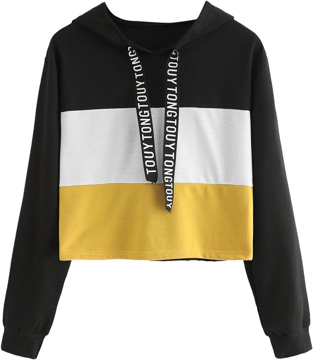 Woman Hoodies Long Sleeve Hoody Patchwork Blouse Pullover Blackpink Crop top Hoodies Sweatshirts