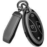 for Hyundai Key Fob Cover &amp; Leather Keychain | Fits Elantra,Santa Fe, Sonata, Tucson, Grandeur, Ioniq 6, Kona.Premium Matte TPU,Full Protection, No signal interference