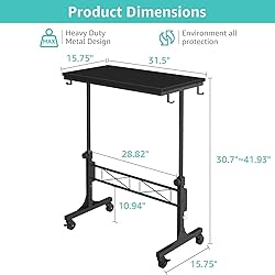 Small Portable Rolling Standing Desk - 32 Inch