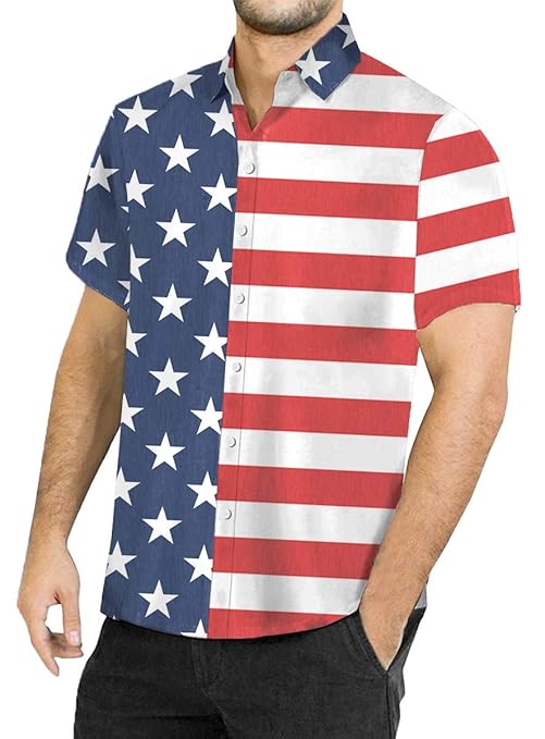 Buy BesserBay American Flag Button Down Shirt for Mens USA Flag