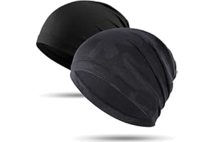 WTACTFUL 1/2-Pack Cooling Skull Caps for Men & Women - Breathable 3D Mesh Running Caps for Cycling, Gym & Summer
