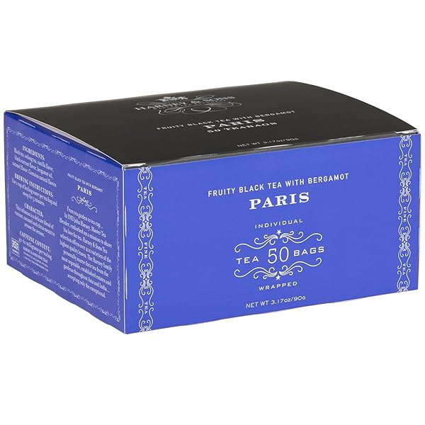 HARNEY & SONS PARIS BLACK TEA | 50 TEA BAGS | FRUITY VANILLA & CARAMEL BLEND WITH HINT OF LEMONY BERGAMOT
