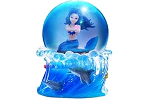 PORLIK Mermaid Snow Globes,Snow Globe with Musical(You are My Sunshine) LED Lights, Snow Globe for Home Decor, Snow Globe for Birthdays, Christmas, and Valentine,Snow Globes for Girls/Women