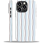 ilikediy for iPhone 15 Pro Max Case,HL2 Red Blue White Stripes Hybrid 2 Layer Hard Shell Silicone Protective Pattern Design Case