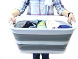SAMMART 42L Collapsible Laundry Basket Foldable Pop Up Storage Grey view 6