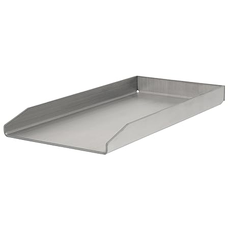 BBQ-TORO Edelstahl Grillplatte, BBQ Plancha, passend zu Weber Grill, rechteckig, 26 x 44,5 cm, universal und massiv, Grillble