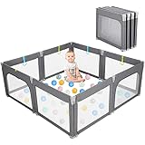 Baby Playpen Portable Kids Safety Play Center Yard Home Indoor Fence Anti-Fall Play Pen, Playpens for Babies, Extra Large Pla