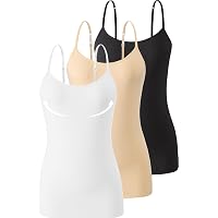 Air Curvey Women's Tank Tops 4 Pack – Fitted Layering Undershirts In Black, Grey, White, Pink (Size S)