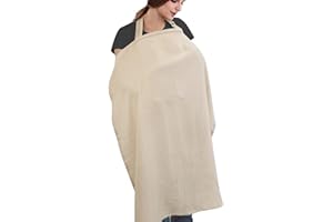 Marsheepy Muslin Nursing Cover for Baby Breastfeeding, 100% Cotton Breathable Breastfeeding Cover with wire hoop,breast feeding cover for Mom Nursing Apron, Multi-use Carseat Canopy