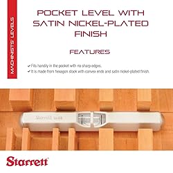 Starrett Pocket Level with Main Vial - Ideal for