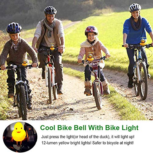 SwetLao Duck Bike Bell, Rubber Duck Bicycle Horn with LED Light and