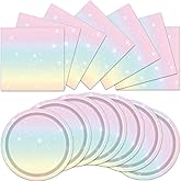 ACIYHN 40Pcs Pastel Rainbow Party Decorations Disposable Birthday Plates And Napkins Serves 20 Rainbow For Girls Birthday Baby Shower Party Decorations
