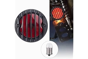 KICRY Motorcycle Tail Lights Chopper Side Mount Taillight Incandescent Brake License Plate Light Compatible for Harley Bobber Cafe Racer Cruiser Honda Shadow Yamaha Suzuki Kawasaki(Halogen)