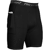 HYCOPROT Compression Shorts Men with Pocket Spandex Sports Tights Athletic Performance Baselayer Workout Running Underwear