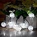 SKYFIRE Waterproof Solar Outdoor String Lights 19.7 ft 30 LED White Crystal Ball Christmas Globe Light