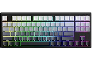 M87V2 Wireless Keyboard,Low Profile Quiet Typing Membrane Gaming Keyboard with 80% TKL Layout Side Printed Keys,RGB Backlit,U
