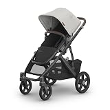 UPPAbaby Vista V3 Convertible Single-to-Double Stroller for Baby & Toddler, 30+ Configurations, Travel System Compatible, All-Wheel Suspension, XL Basket – Savannah (Pearl Grey Jacquard/Carbon Frame)
