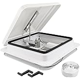 RVMATE 14x14 Universal RV Roof Vent Fan, White 12V RV Vent with 6" Blades, Fit for Camper Trailer Enclosed Trailer Roof Vent