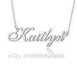 AOLO Kaitlyn Heart Name Necklace Silver Stainless