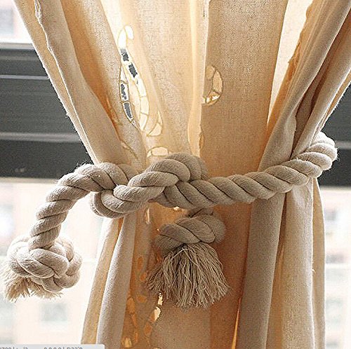 DOKOT Victorian Vintage Long Solid Embroidery Rod Pocket Window Curtains/Drape/Panels/Treatment Cotton Linen with Crochet Border, 71x71 inches (71" Wx71 H(180x180cm), Khaki Embroidery)