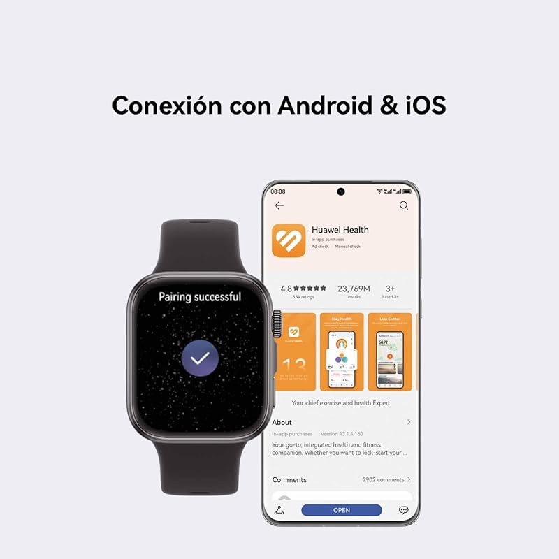 Watch FIT 4 Smartwatch, Brillo Máximo de 2.000 Nits, Negro
