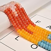 Land Long 76 Pcs 5x8mm Bright Rainbow Color Multi Gemstone Smooth Rondelle Stone Beads for Jewelry Making Adults Crafts Bracelets