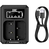 JJC BLX-1 USB Battery Charger for Olympus OM-1 Mark II OM1 OM-3 OM3 Cameras | 50cm/19.68 inch USB to USB-C Charging Cable, with Overheat &amp; Overcharge Protection, Compact and Portable, Dual-Slot
