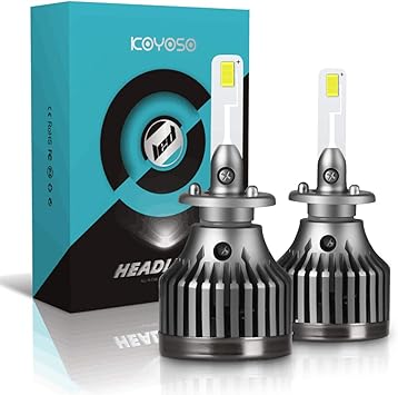 koyoso bombillas h1 led coche luces 12000lm 6000k 2 pack