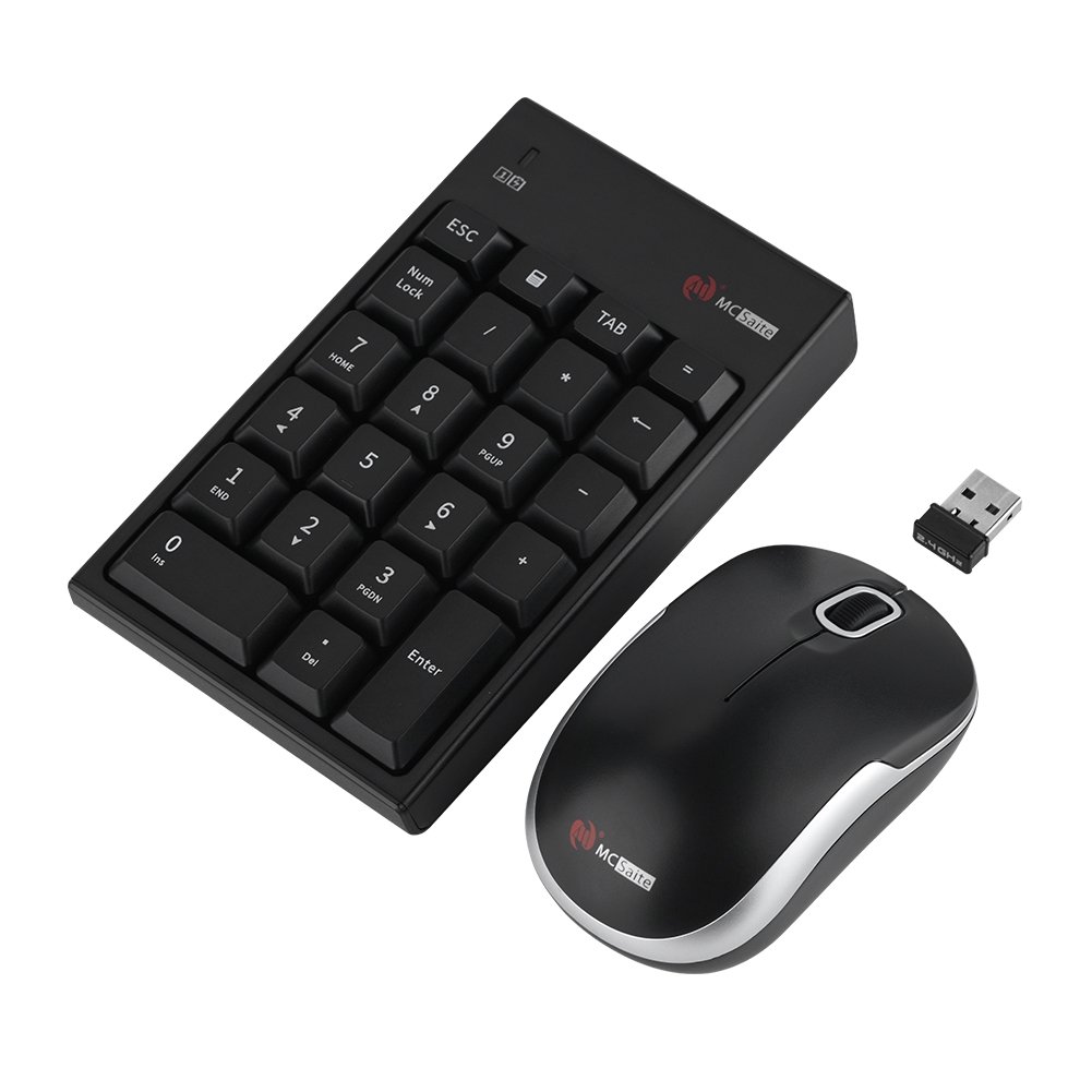 Numeric Keypad and Mouse Combo 2.4GHz Wireless 22 Keys Mini Number Pad with USB Nano Receiver for Laptop Desktop PC Notebook