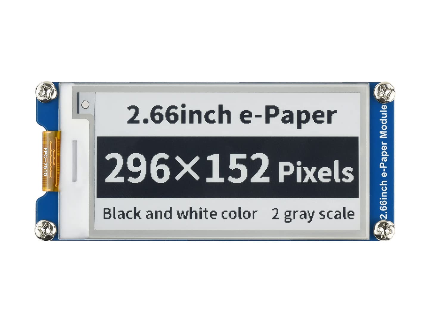 Waveshare 2.66inch E-Paper E-Ink 296×152 Pixels Display Module,Support Partial Refresh, Black/White Dual-Color with SPI Interface…