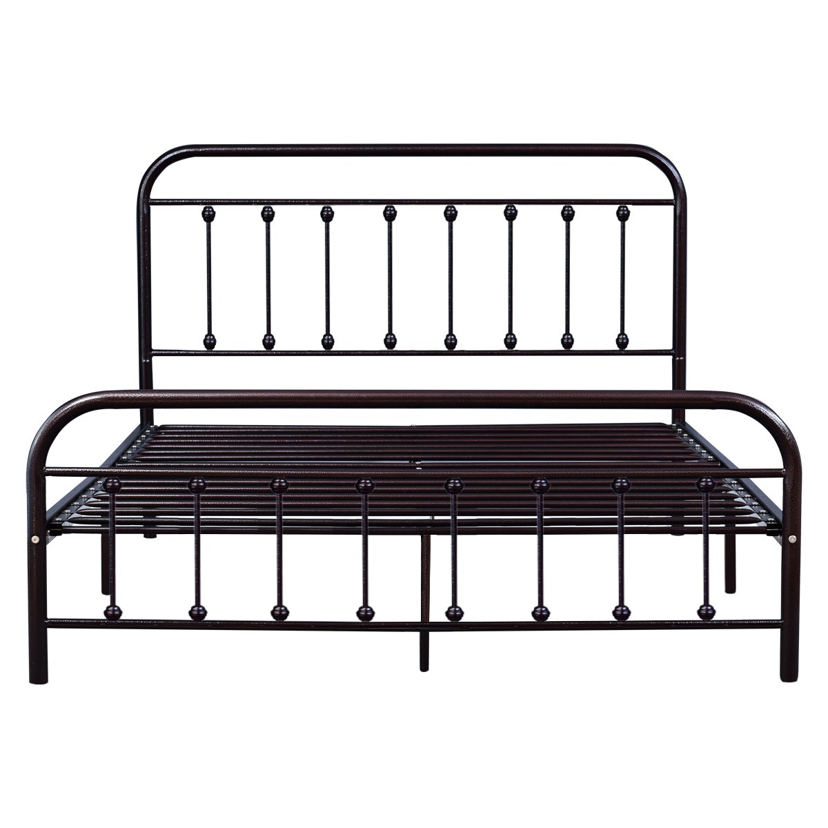 DUMEE Metal Bed Frame Full Size Platform with Vintage Headboard and