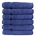 SALBAKOS 100% Turkish Cotton Hand Towel Set of 6 16x30 inch | Heirloom Quality | Hotel & Spa Collection | Ultra Soft, Super Absorbent, Long Lasting Hand Towels | Made in Turkey (Navy, 6 Hand Towels)