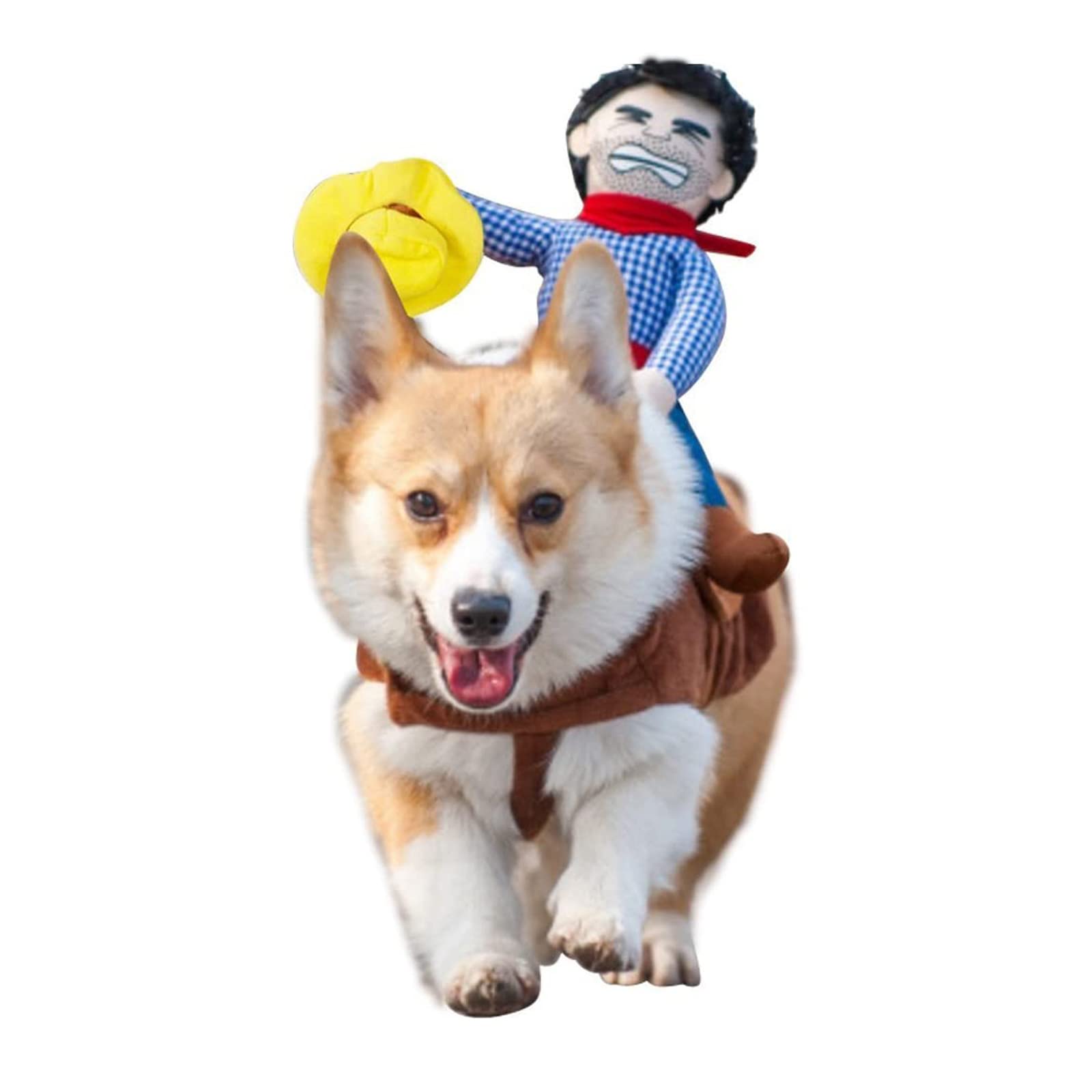 Photo 1 of iSmarten Pet Costume Dog Costume Clothes Pet Outfit Suit Cowboy Rider Style with Doll and Hat Pet Costume (S)